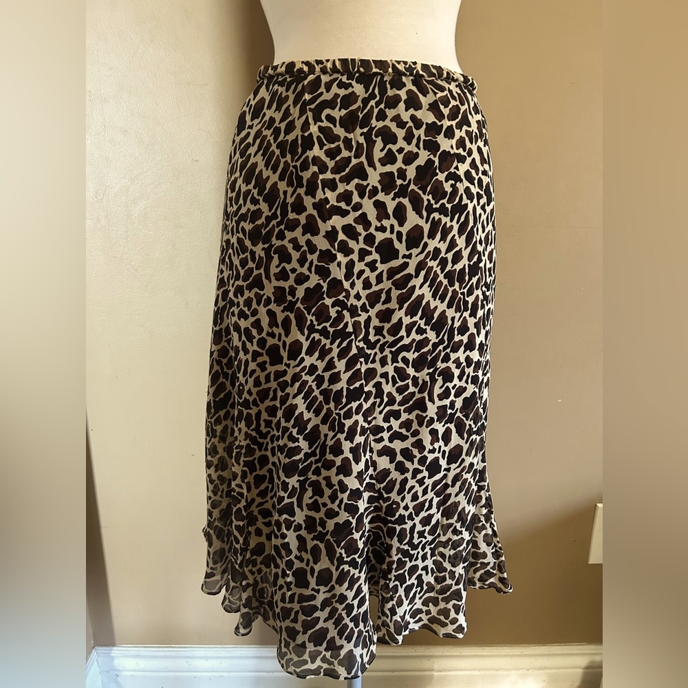 Jones New York bias cut silk midi skirt